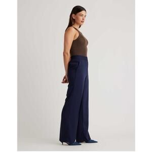 Quince Navy Stretch Crepe Trouser Pants Tailored Work Office Chic Size 0